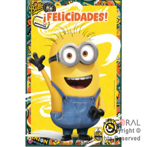 MINIONS AFICHE FELIZ CUMPLE x 1